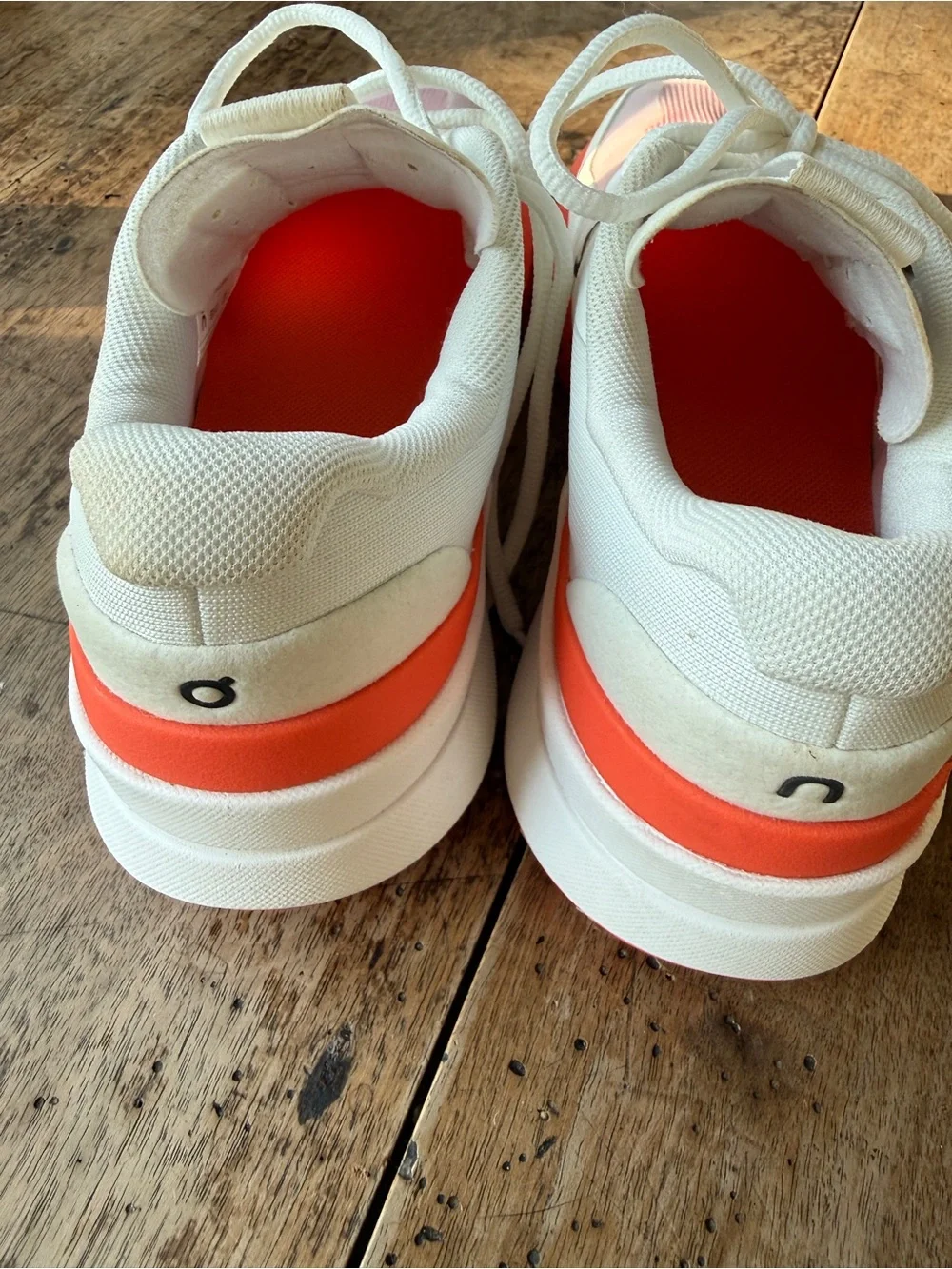 On Running Women's Roger Pro White Pink Orange Tennis Shoes